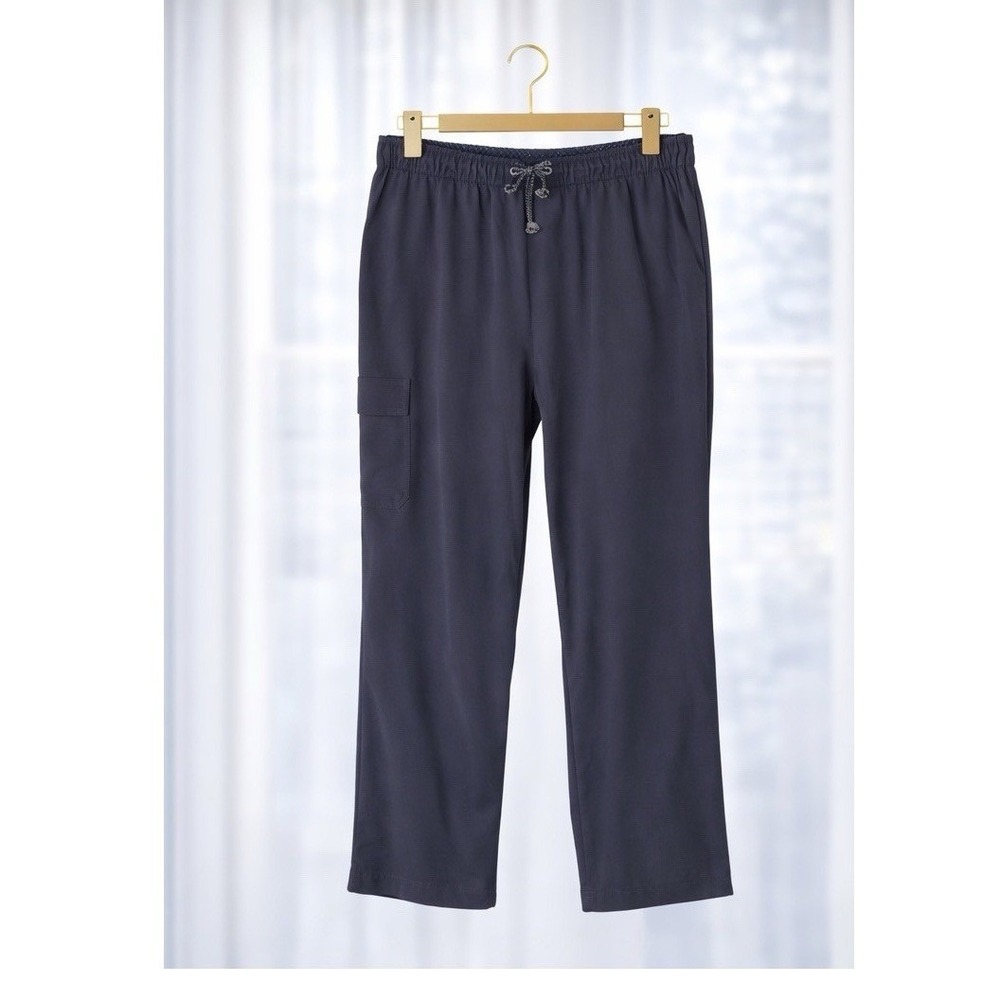 Beyond Scrubs Scrub Pants Gray‎ Pull On Waist 28" Inseam Straight Leg Size PXL